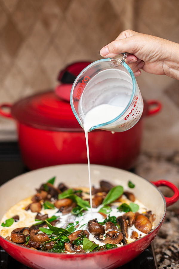 Mushrooms with spinach