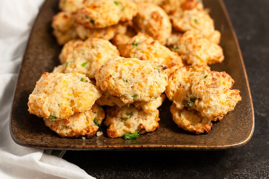 Jalapeño Cheddar Drop Biscuits - Forks Corks and Brews