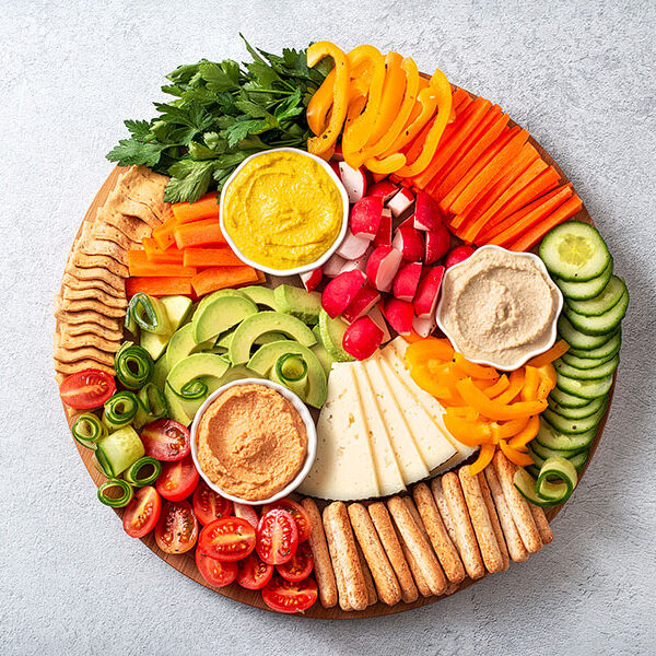 Create a charcuterie board with veggies